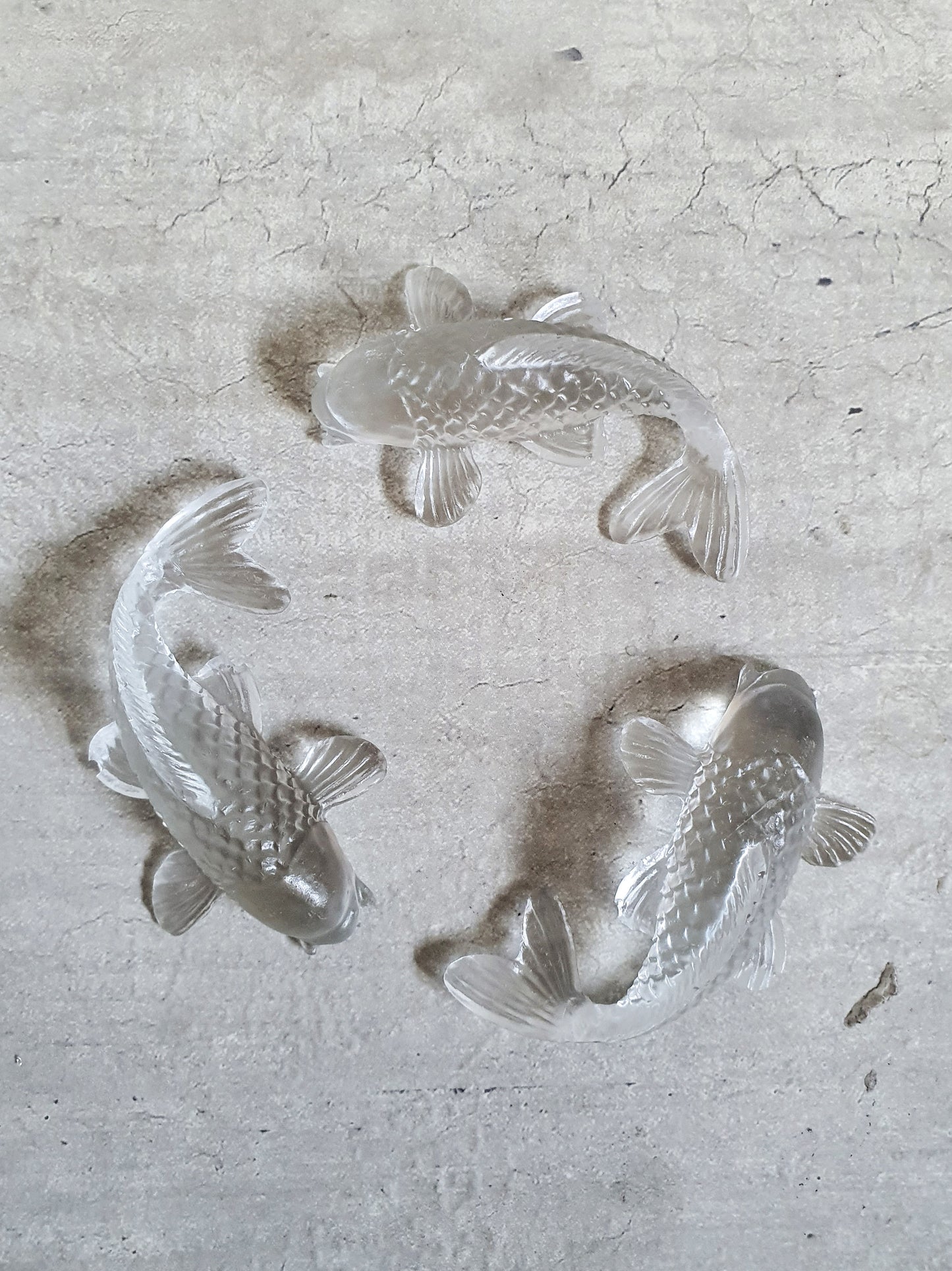 Clear Resin Koi Fish Decorative Ornaments