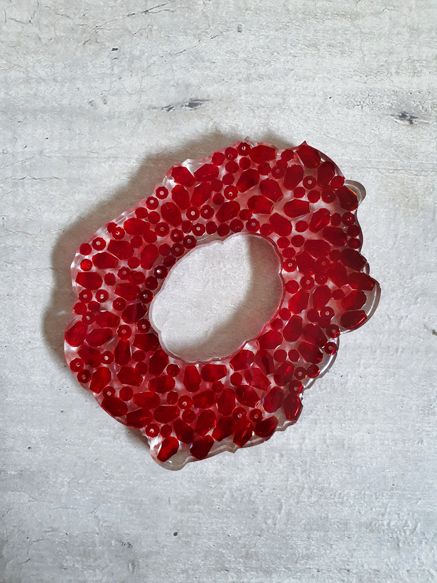 Red Crystal Resin Coasters (Set of 3)