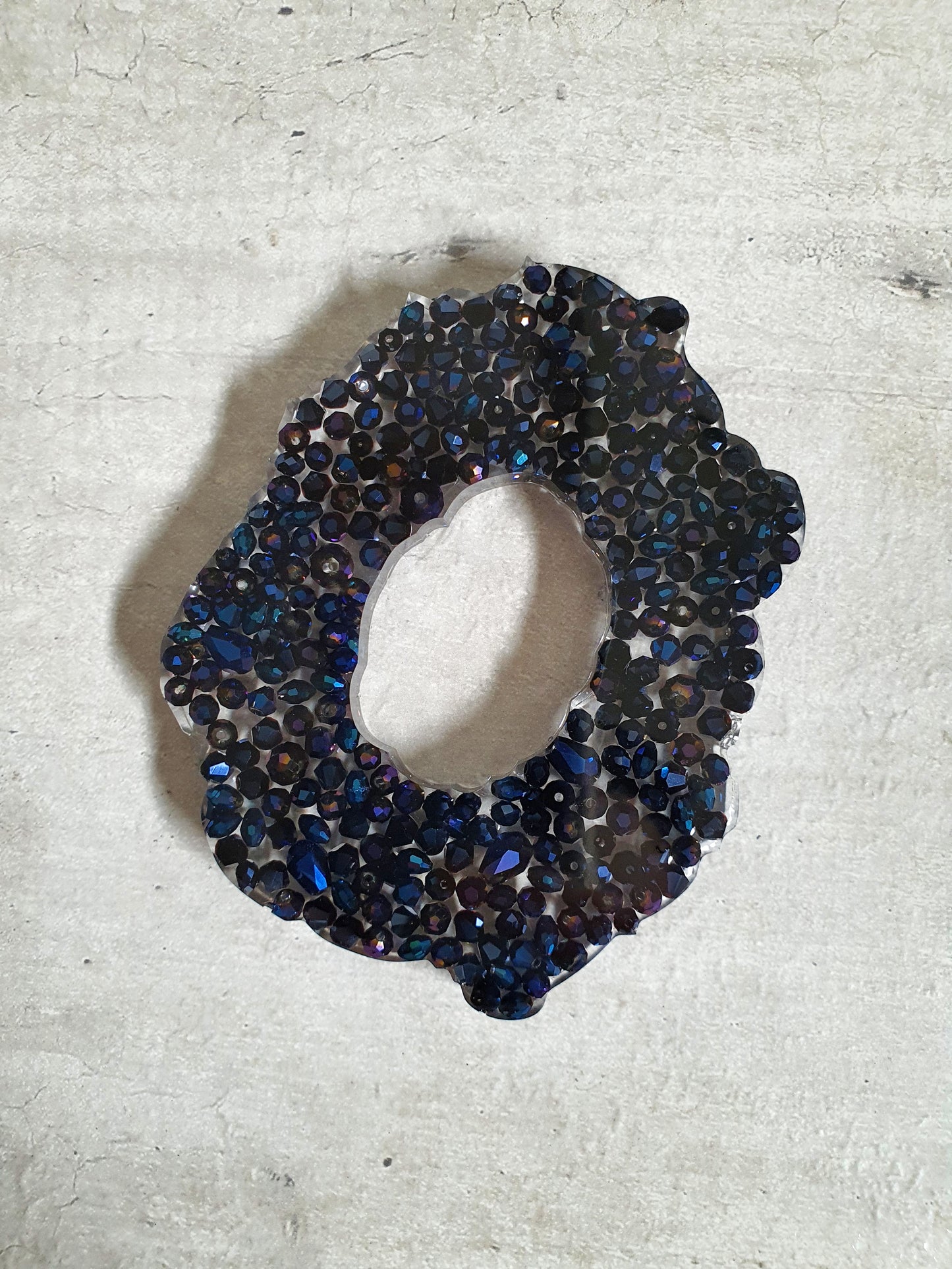 Midnight Blue Crystal Resin Coasters (Set of 3)