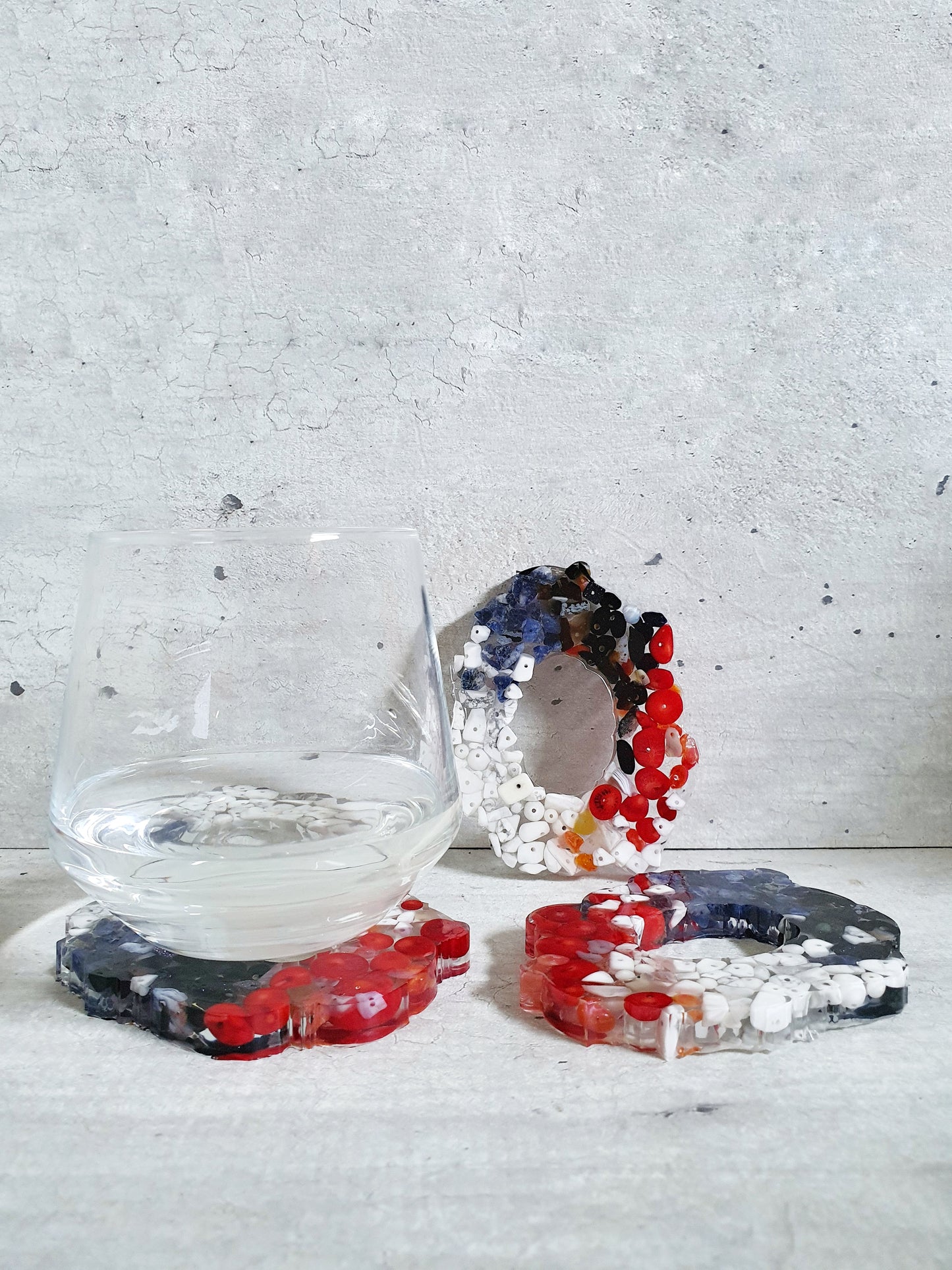 Multi Coloured Stone Resin Coasters (Set of 3)