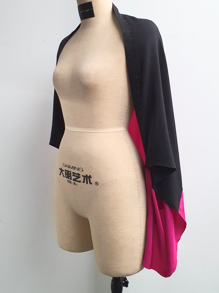 Colour Block Silk Shrug