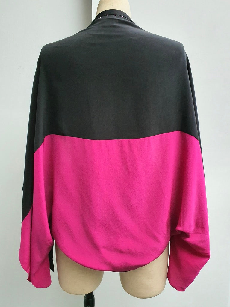 Colour Block Silk Shrug