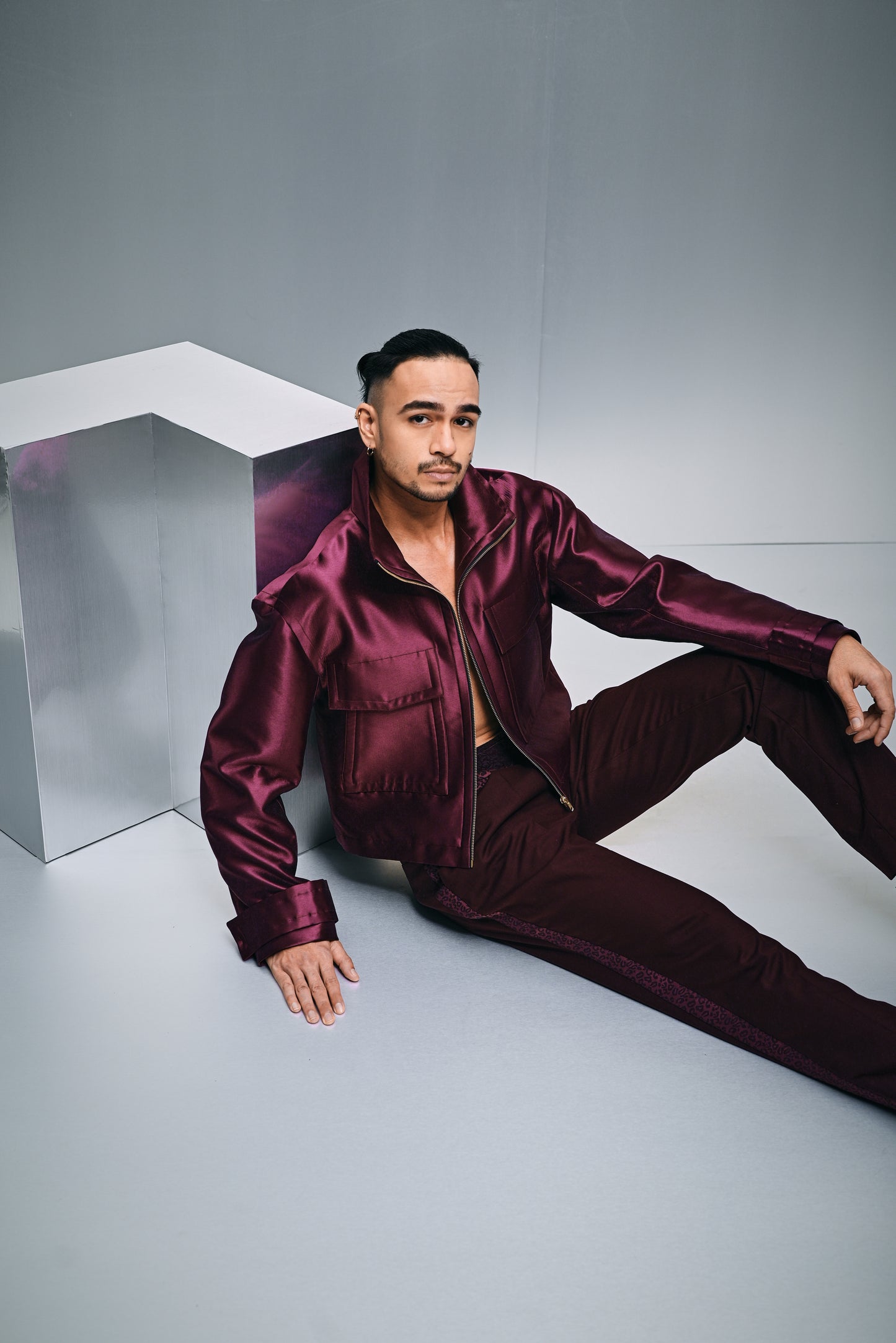 Ascher cropped bonded jacket