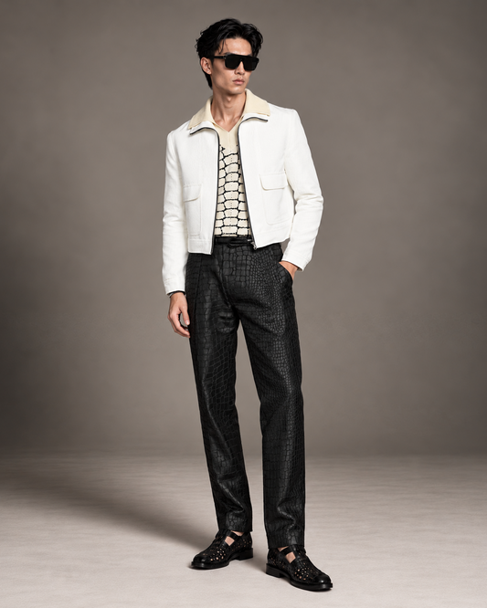 Caspian white Moiré jacket