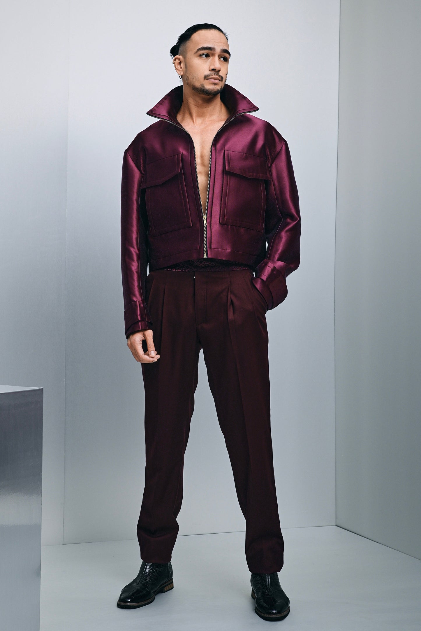 Ascher cropped bonded jacket