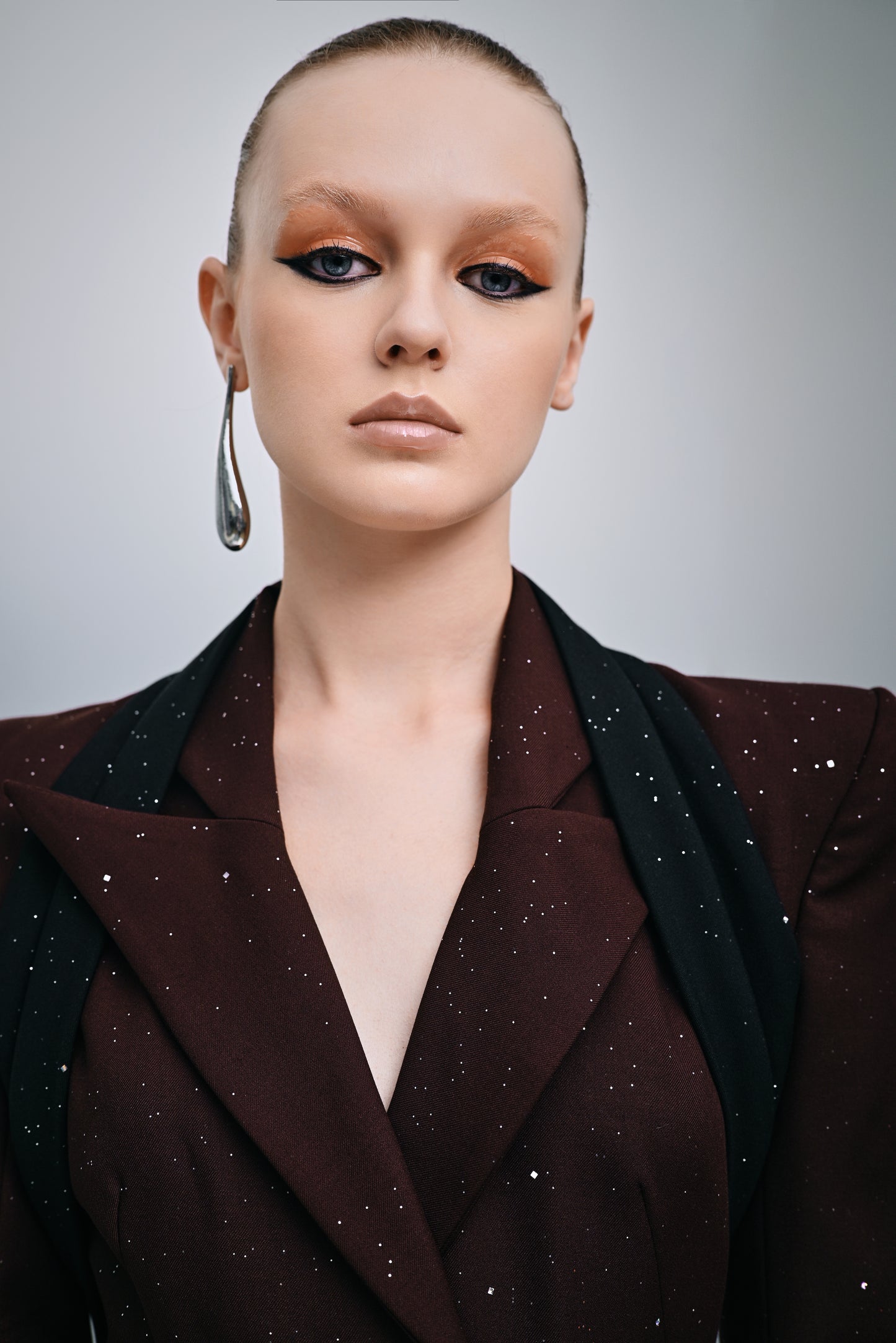 Vespera draped tailored blazer dress in fine twill