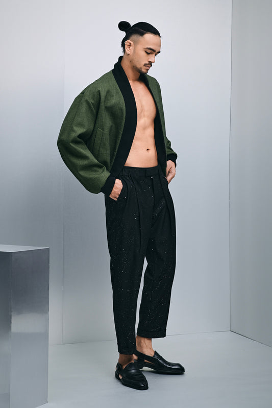 Arlo cropped hybrid bomber jacket