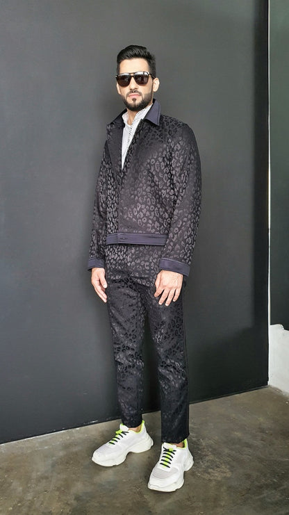 Logan slim jacquard pants