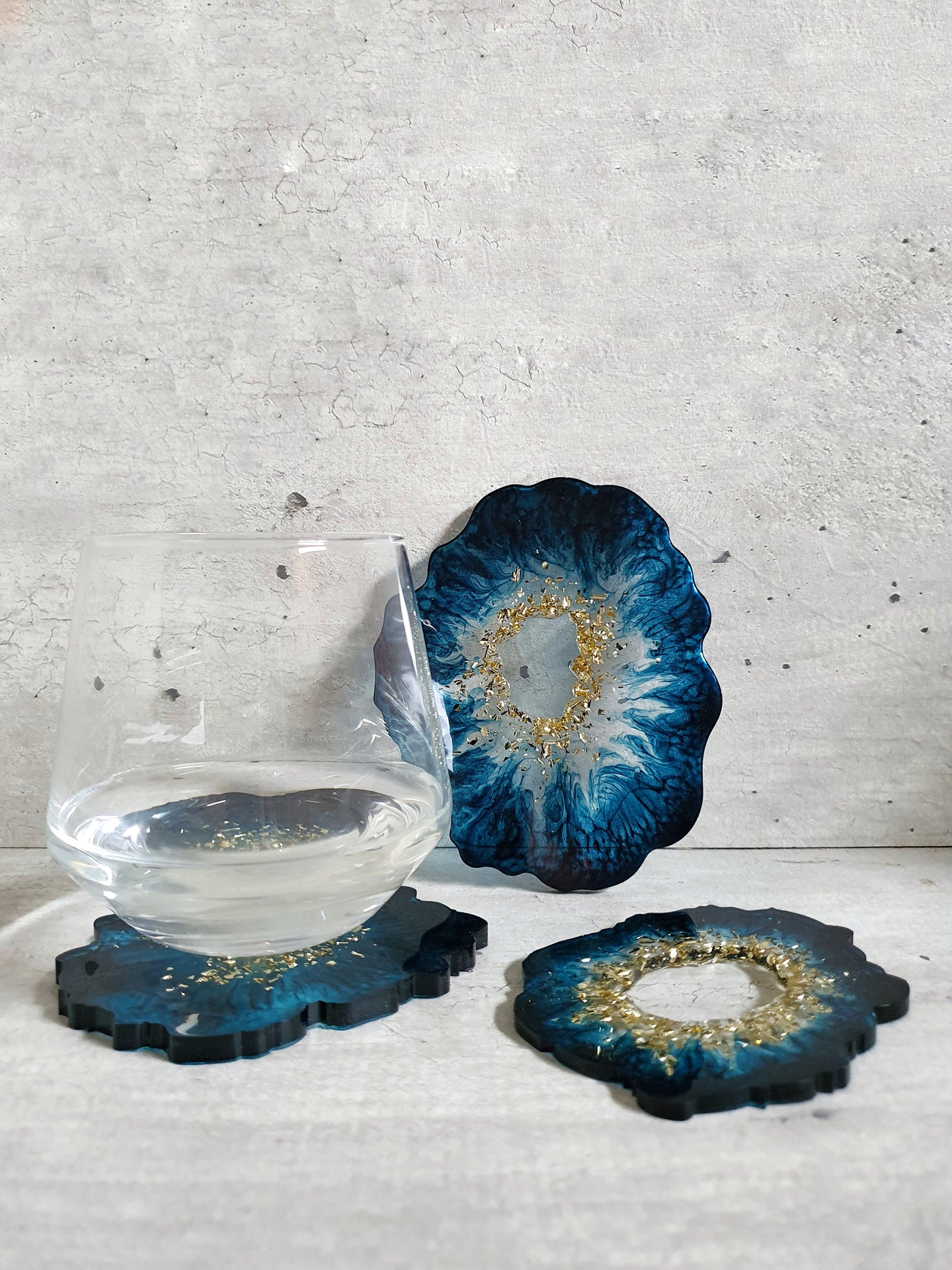 Hand Painted Geode Resin Coasters (Set of 3)