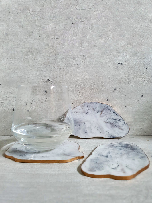 Hand Painted Marble Geode Resin Coasters (Set of 3)