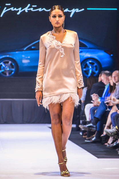 JULES COCKTAIL DRESS IN POWDER NUDE