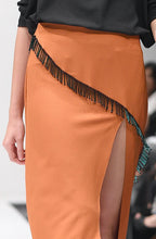 Load image into Gallery viewer, HILARY TANGERINE TASSEL BED SKIRT
