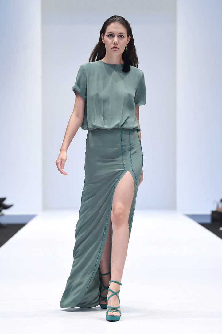 ZAHARA SAGE GREEN DRESS