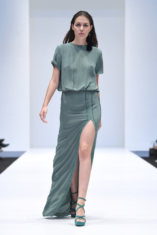 ZAHARA SAGE GREEN DRESS