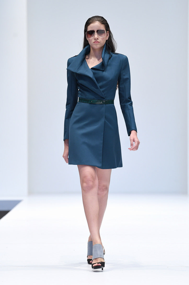 BERDA TEAL COAT DRESS
