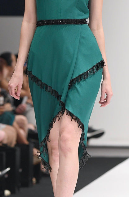 ESTHER EMERALD BEADED DRESS
