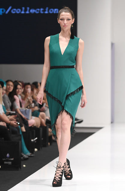 ESTHER EMERALD BEADED DRESS