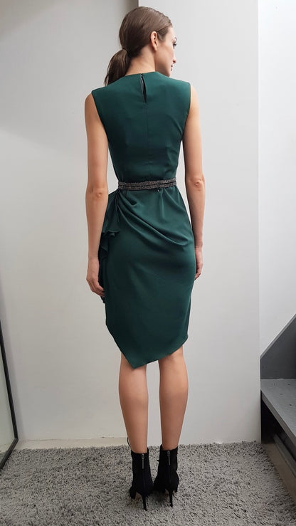 HEIDI SACRAMENTO DRAPED COCKTAIL DRESS