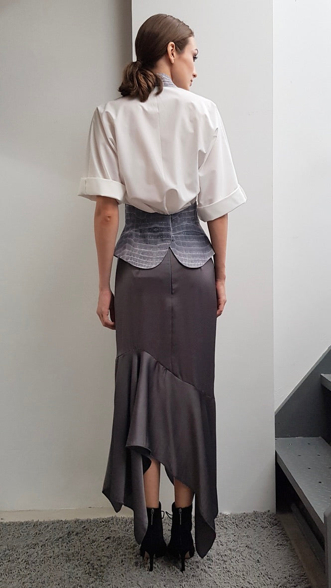 IRINA ECRU TOP WITH CORSET BELT