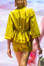 Load image into Gallery viewer, Vanessa chartreuse cotton sateen jacket
