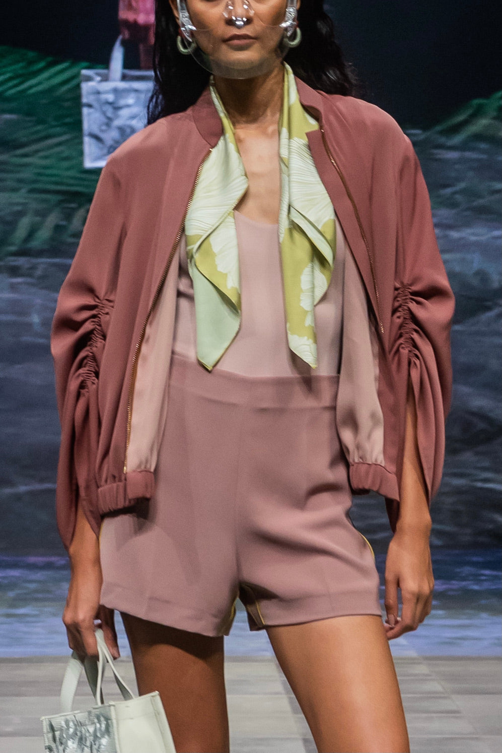 Sienna crepe light-weight bomber jacket