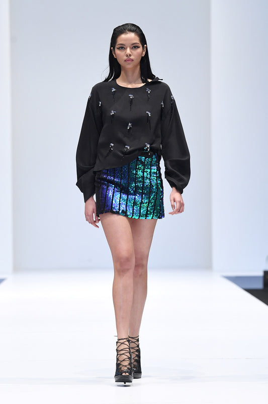 CILLA IRIDESCENT SEQUIN SKIRT
