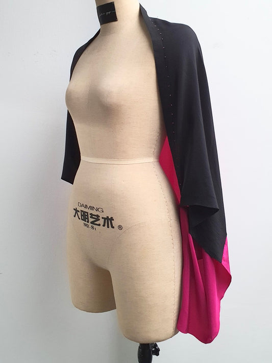 Colour Block Silk Shrug
