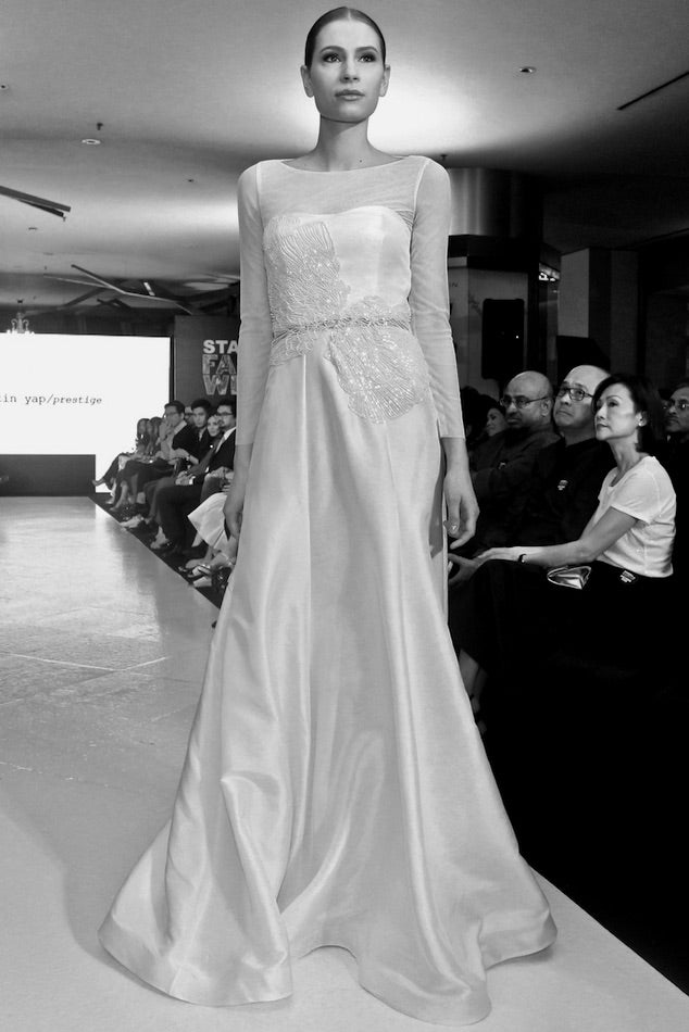 Alexandrea Shantung silk mermaid gown