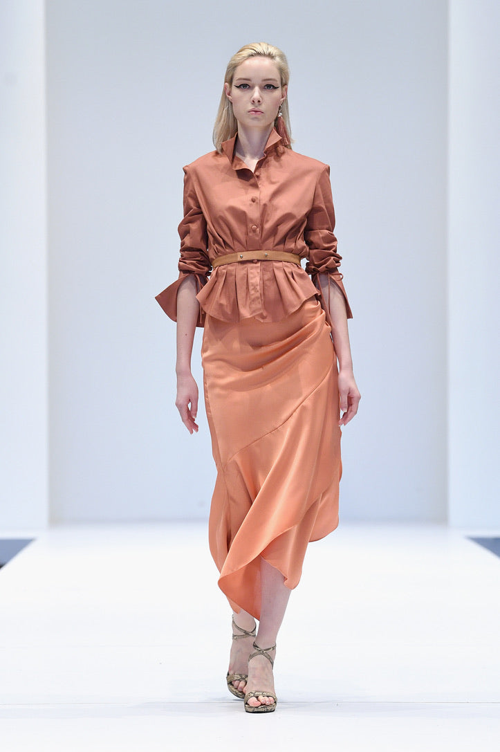 ELLIE PEACH ASYMMETRICAL SKIRT