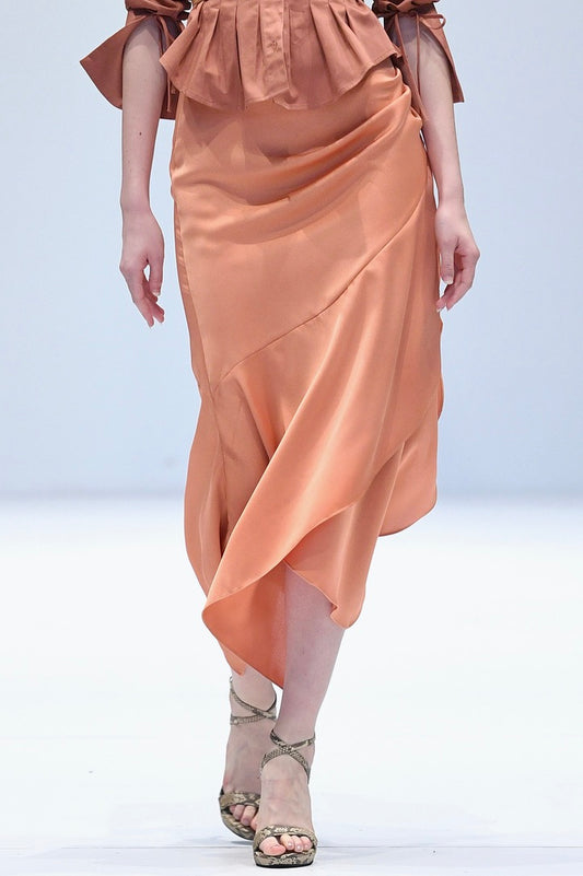 ELLIE PEACH ASYMMETRICAL SKIRT