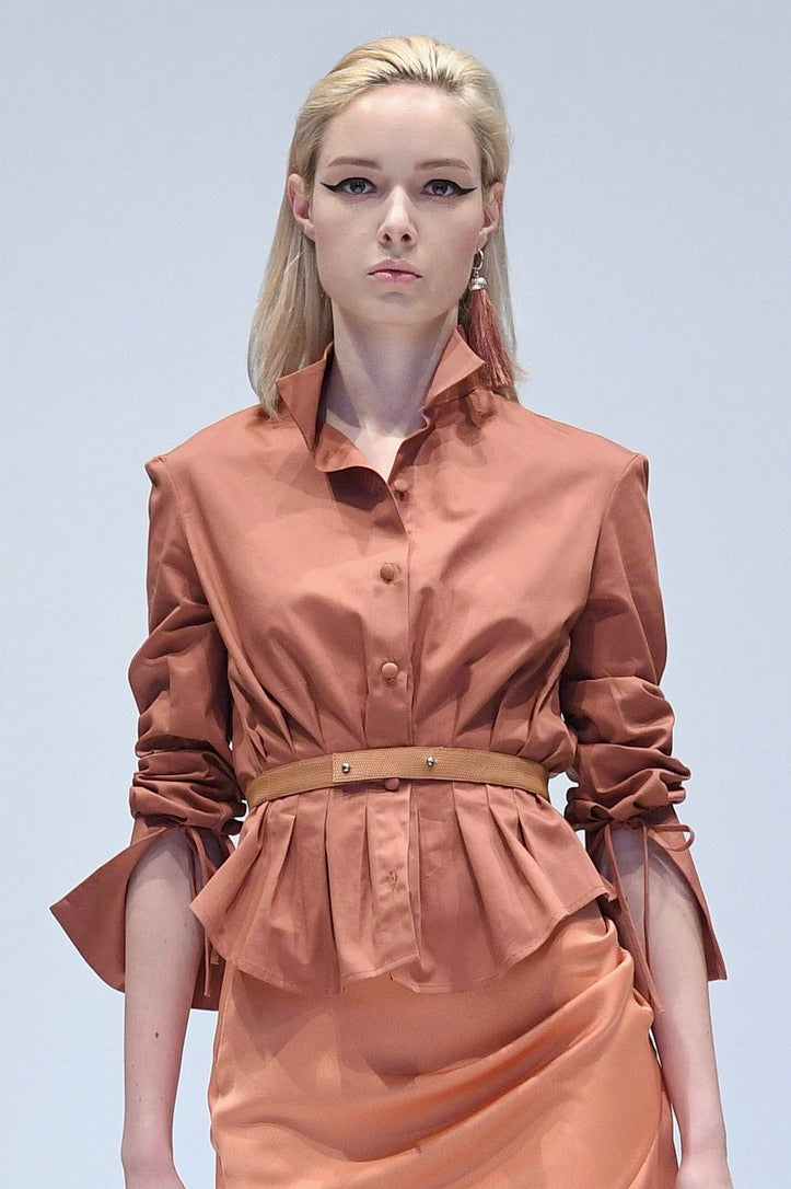 ROKSANDA SALMON PLEATED SHIRT