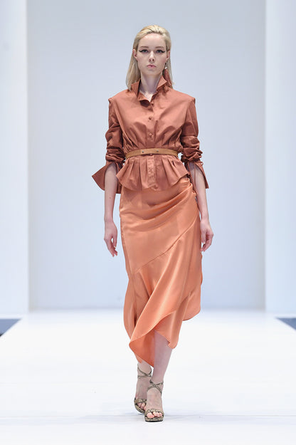 ROKSANDA SALMON PLEATED SHIRT