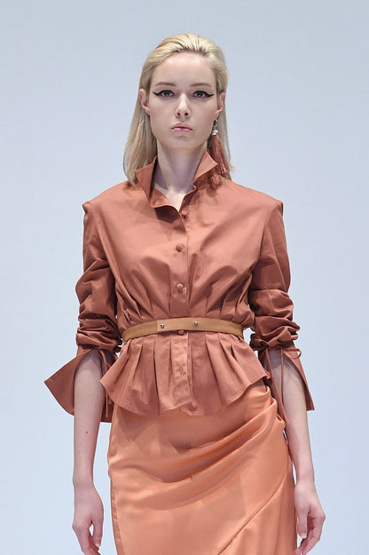 ROKSANDA SALMON PLEATED SHIRT