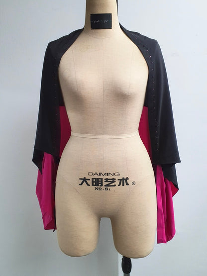 Colour Block Silk Shrug