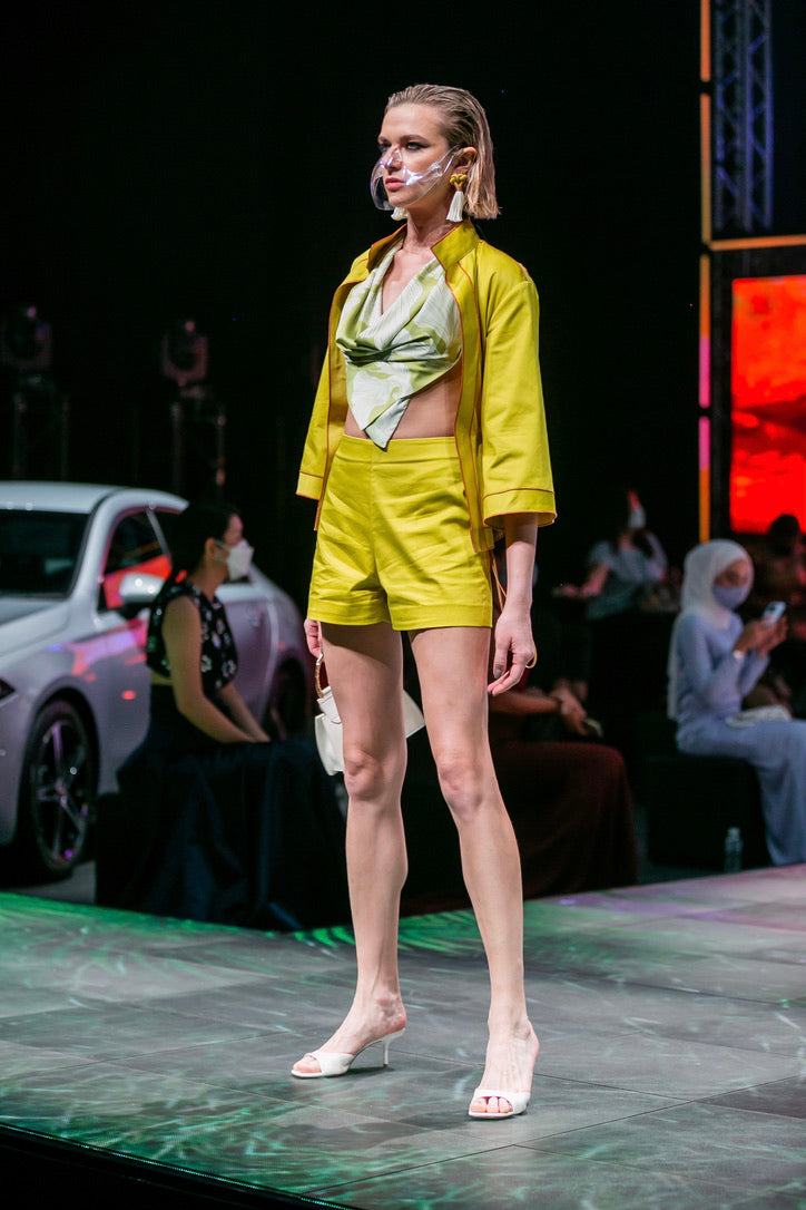 Vanessa chartreuse cotton sateen jacket