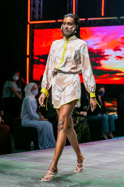 Verinia betta print crepe dress