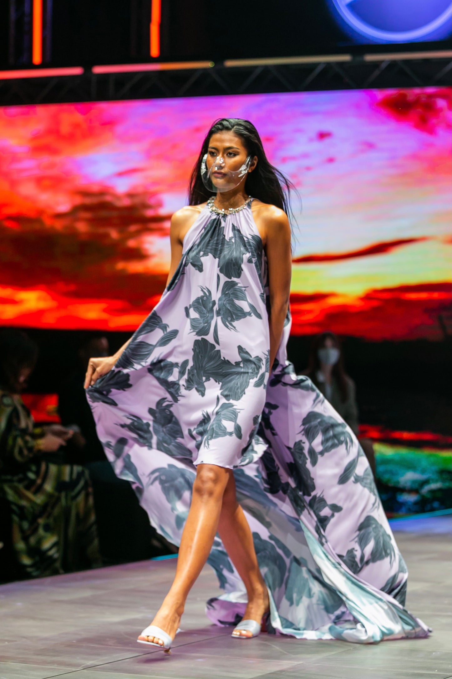 Venus Betta print parachute dress