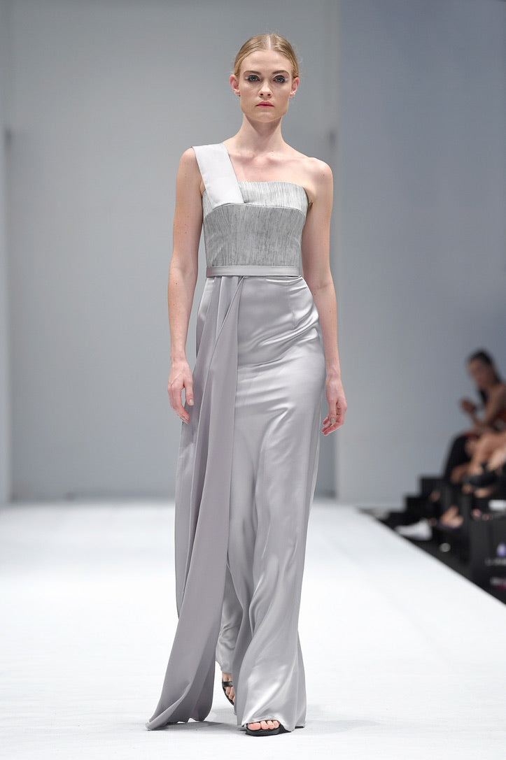 STELLA STEEL GREY EVENING GOWN