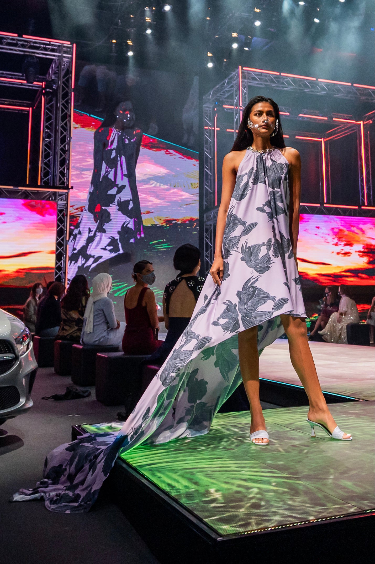 Venus Betta print parachute dress
