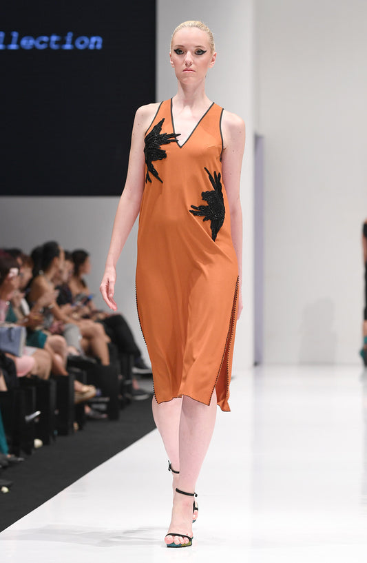 ELIANA TANGERINE SHIFT DRESS
