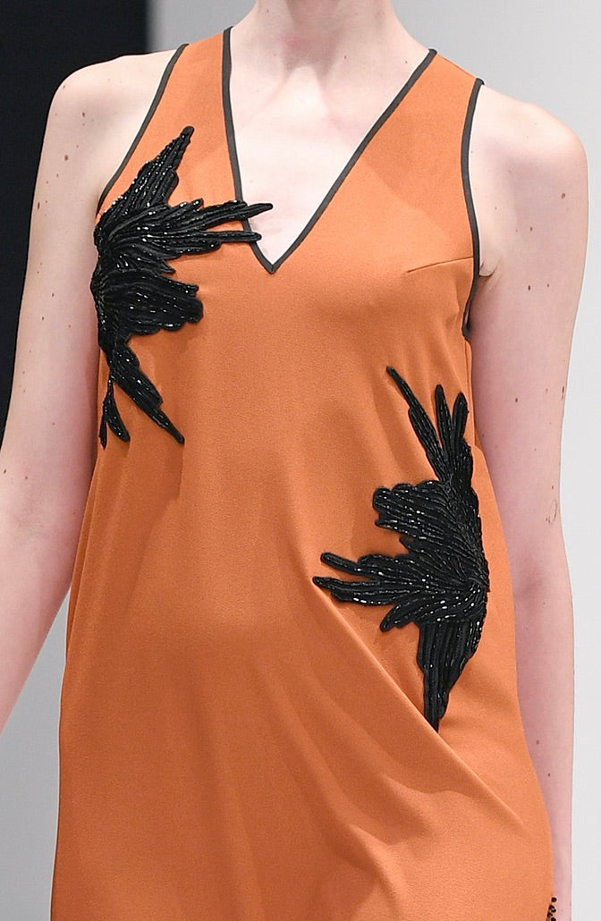 ELIANA TANGERINE SHIFT DRESS